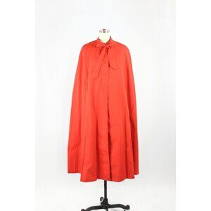 Vintage 70's RAIN MASTER by MARIELLE FLEURY Red Gabardine Long Cape, One Size